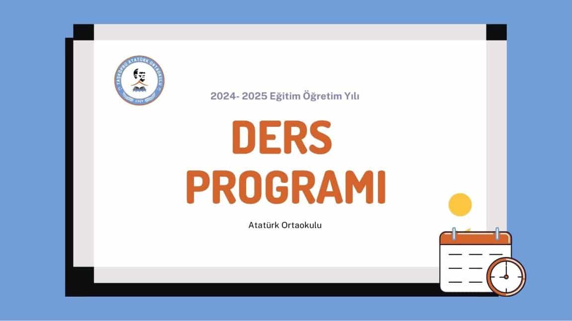 16 Eylül İtibari ile Geçerli Ders Programı